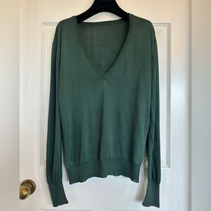 Celine Deep Green V-Neck Sweater